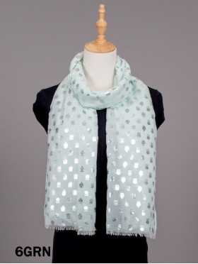 Metallic Owl Print Fashion Scarf